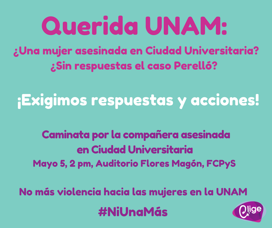 Caminata por la compañera asesinada en Ciudad Universitaria